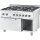 Gasherd Eco 6 Brenner Mit Elektro-Heißluftofen (600 X 400 Mm / Gn 1/1) Serie 700 Nd - G20, 6-Brenner (6X3,5 Kw)
