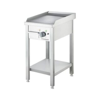 Elektro-Griddleplatte Als Standgerät - Gerillt, Unterbau Offen, 400 X 700 X 850 Mm (Bxtxh)