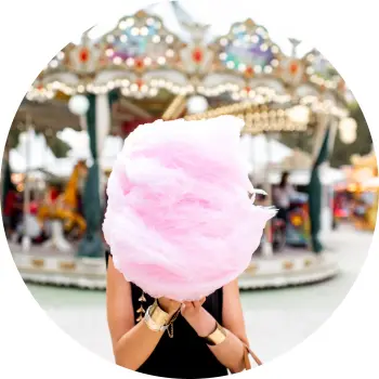 Leckere, rosa Zuckerwatte